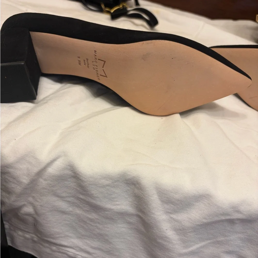 Marc Fisher Chic Black Suede Heels for Women